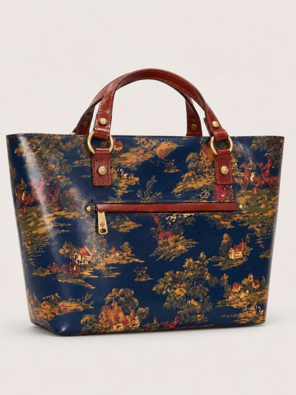 Patricia Nash Alessano Tote Kent Countryside Navy Scenic Print NWT - Picture 3 of 7